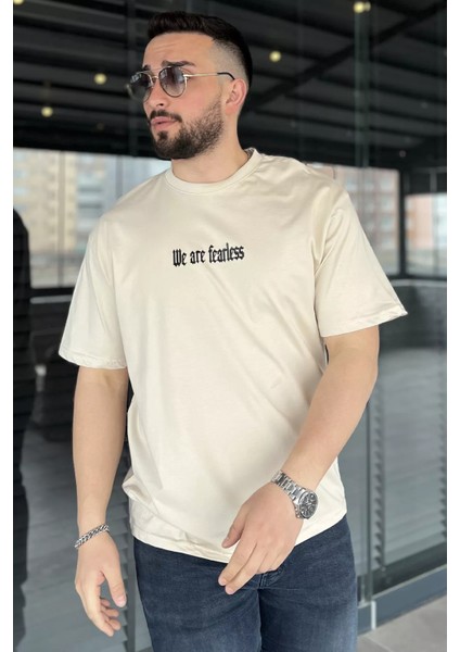 Erkek Silikon Yazı Baskılı Bisiklet Yaka Tişört P-00015562