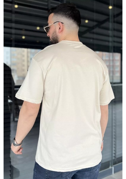 Erkek Silikon Yazı Baskılı Bisiklet Yaka Tişört P-00015562 modelleri