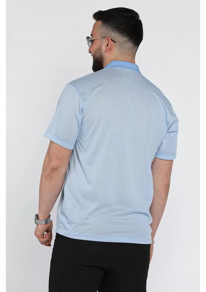 Erkek Polo Yaka Tek Cepli Kendinden Desenli Tişört P-00015570 modelleri