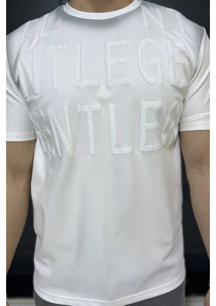 Erkek Bisiklet Yaka Harf Baskılı Tişört P-00015575 fırsatları