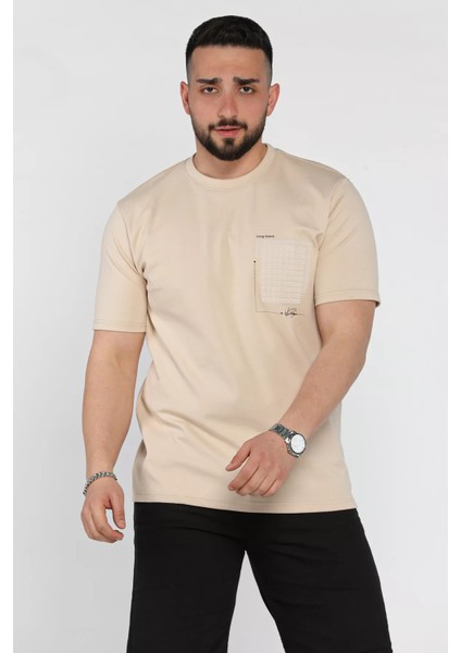 Erkek Bisiklet Yaka Baskılı Tişört P-00015576 fiyatları