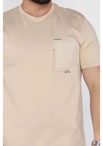 Erkek Bisiklet Yaka Baskılı Tişört P-00015576 fırsatları