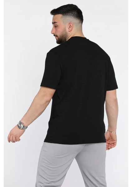 Bisiklet Yaka Kendinden Desenli Erkek Tişört P-00015561 modelleri