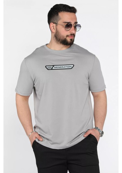 Erkek Ön Baskılı Bisiklet Yaka Tişört P-00015560