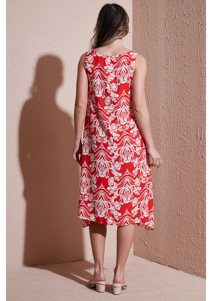 Regular Fit Bisiklet Yaka Kolsuz Volanlı Elbise Bayan Elbise 25Y0630K1 indirimleri