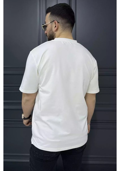 Erkek Bisiklet Yaka Baskılı Tişört P-00015559 modelleri