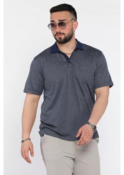 Erkek Polo Yaka Tek Cepli Kendinden Desenli Tişört P-00015570 fiyatları