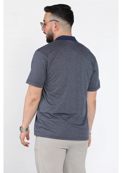 Erkek Polo Yaka Tek Cepli Kendinden Desenli Tişört P-00015570 modelleri