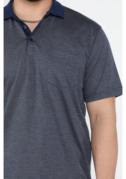 Erkek Polo Yaka Tek Cepli Kendinden Desenli Tişört P-00015570 fırsatları