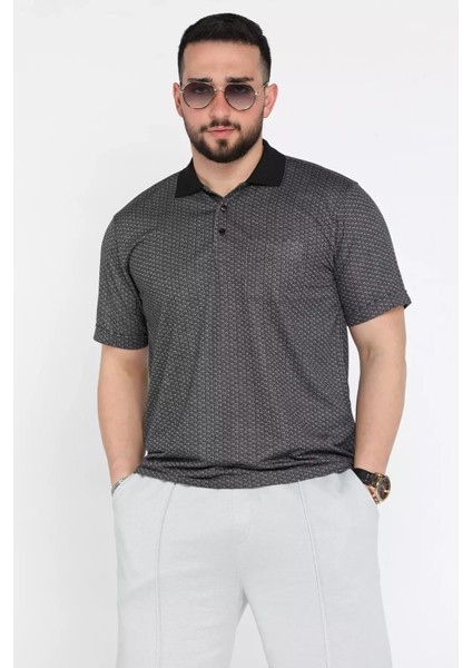 Erkek Tek Cepli Polo Yaka Desenli Tişört P-00015572