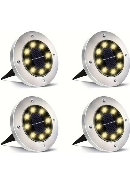 4'Lü Solar Panelli Kazıklı Bahçe Aydınlatması
