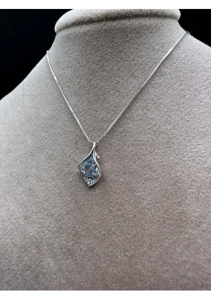 Ithal Ice Cut Taşlı Barış Çiçeği Kadın Gümüş Kolye