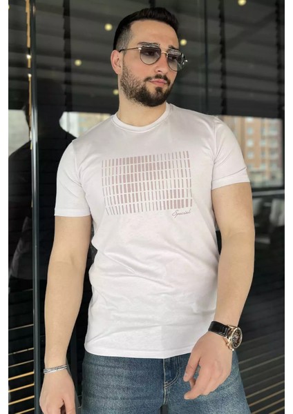 Erkek Bisiklet Yaka Baskılı Tişört P-00015552 fiyatları