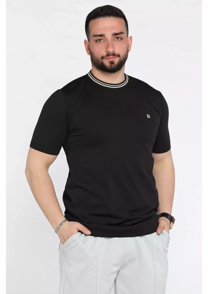 Nakışlı Bisiklet Yaka Erkek Tişört P-00015579