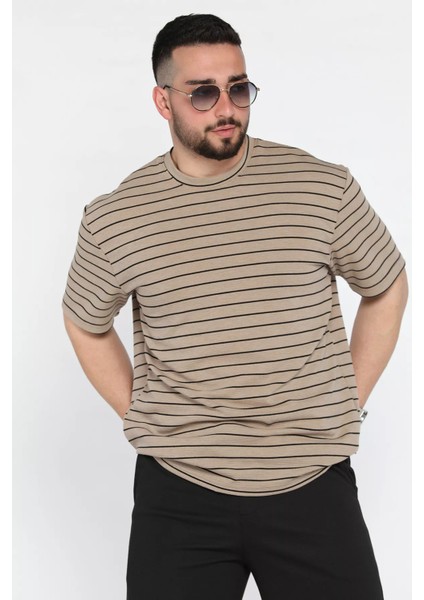 Erkek Çizgi Desenli Bisiklet Yaka Likralı Tişört P-00015555 fiyatları
