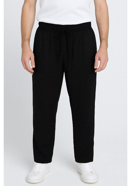 Erkek Bel Bağlamalı Keten Jogger Pantolon P-00015551