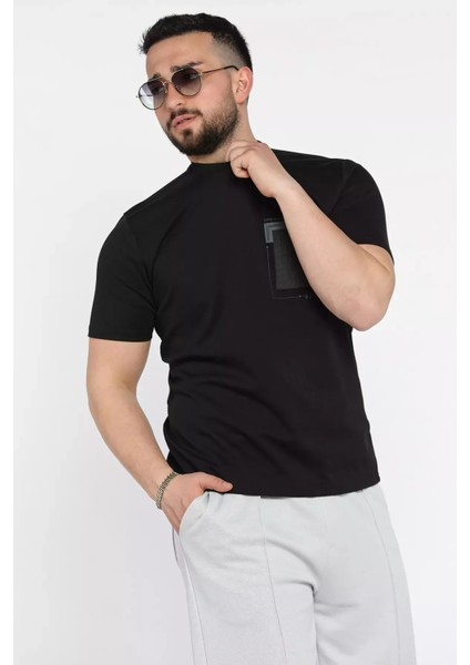 Erkek Bisiklet Yaka Baskılı Tişört P-00015576 fiyatları