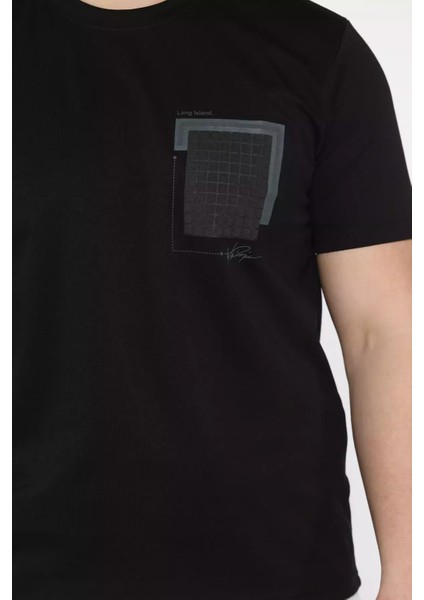 Erkek Bisiklet Yaka Baskılı Tişört P-00015576 fırsatları