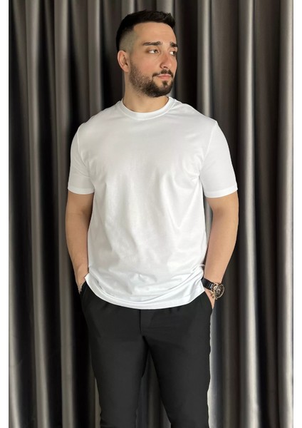 Bisiklet Yaka Basic Erkek Tişört P-00015549