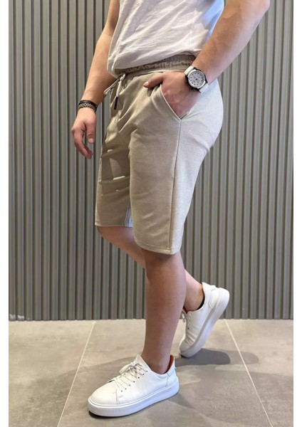 Erkek Bel Bağcıklı Kendinden Desenli Cepli Şort P-00015311 fiyatları