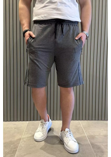 Erkek Cep Fermuarlı Bel Lastikli Şort P-00015315