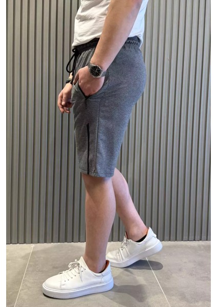 Erkek Cep Fermuarlı Bel Lastikli Şort P-00015315 fiyatları