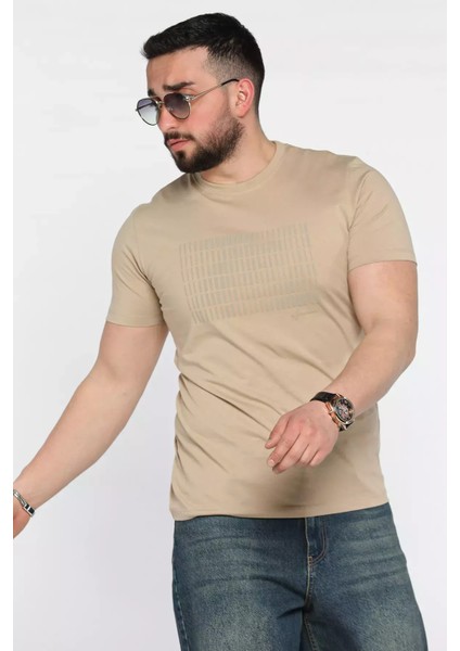 Erkek Bisiklet Yaka Baskılı Tişört P-00015552 fiyatları