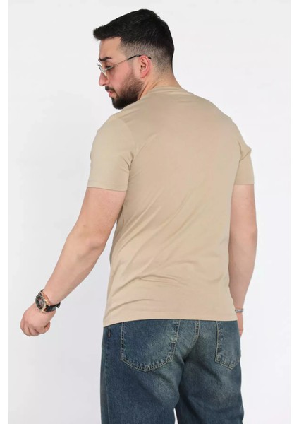 Erkek Bisiklet Yaka Baskılı Tişört P-00015552 modelleri