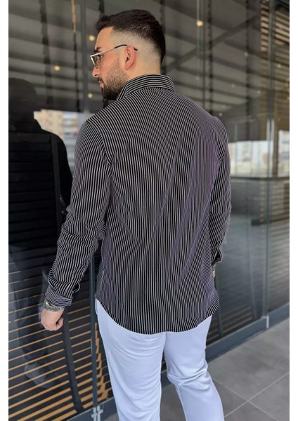 Çizgi Desenli Erkek Uzun Kol Gömlek P-00015491 modelleri