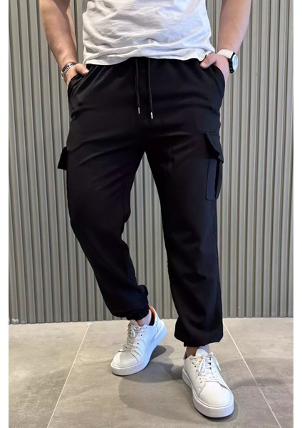 Bel Bağlamalı Kargo Cepli Erkek Jogger Yürüyüş Pantolonu P-00015523