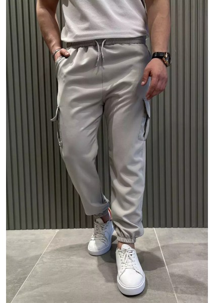 Bel Bağlamalı Kargo Cepli Erkek Jogger Yürüyüş Pantolonu P-00015523