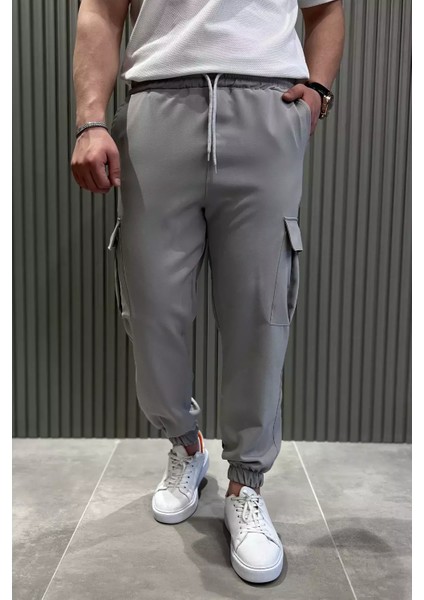 Bel Bağlamalı Kargo Cepli Erkek Jogger Yürüyüş Pantolonu P-00015523
