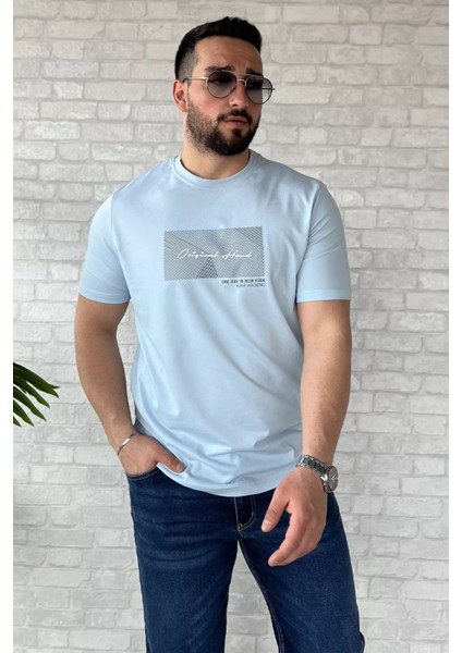 Erkek Bisiklet Yaka Baskılı Tişört P-00015318 fiyatları