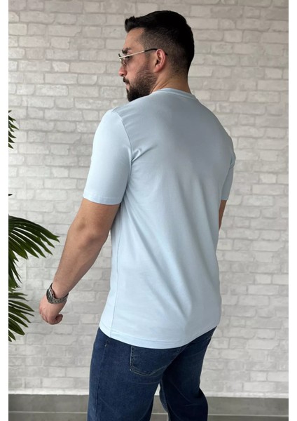 Erkek Bisiklet Yaka Baskılı Tişört P-00015318 fırsatları