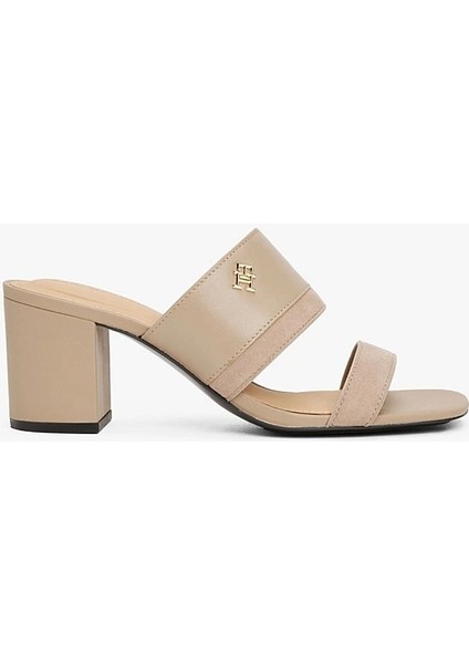 Leather & Suede Block Heel Mule fiyatları