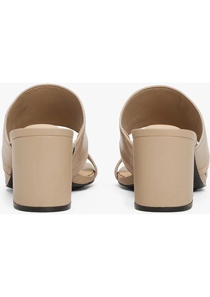 Leather & Suede Block Heel Mule modelleri