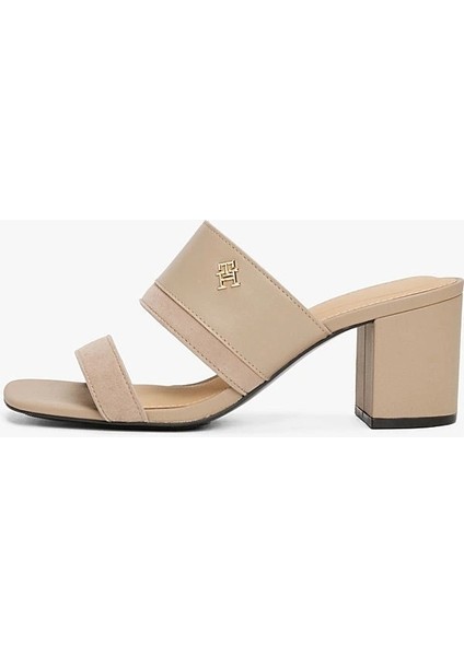 Leather & Suede Block Heel Mule fırsatları