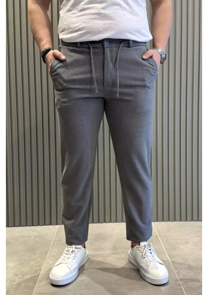 Erkek Bel Lastikli Bağcıklı Jogger Pantolon P-00015488