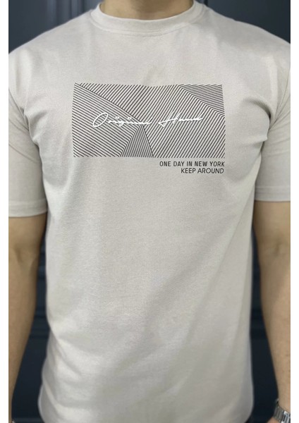 Erkek Bisiklet Yaka Baskılı Tişört P-00015318 modelleri