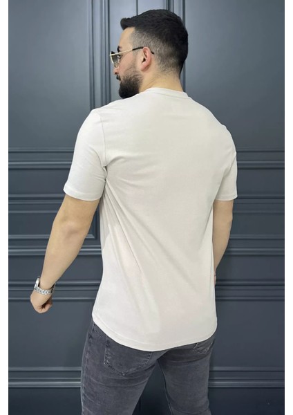 Erkek Bisiklet Yaka Baskılı Tişört P-00015318 fırsatları