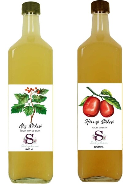 Doğal Alıç Sirkesi 1000 ml - Doğal Hünnap Sirkesi 1000 ml