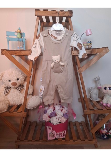 Unisex Bebek Ayıcıklı 2'li Tulum Takımı