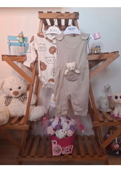 Unisex Bebek Ayıcıklı 2'li Tulum Takımı fiyatları