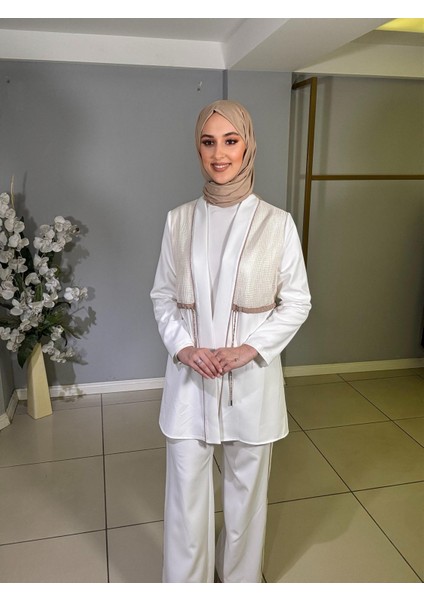 Yanı File Biyeli Pantolon