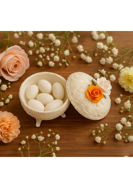 Şık Beyaz Şekerlik Kutusu Içinde Nikah Şekeri – Nikah, Söz, Nişan ve Özel Günlere Uygun