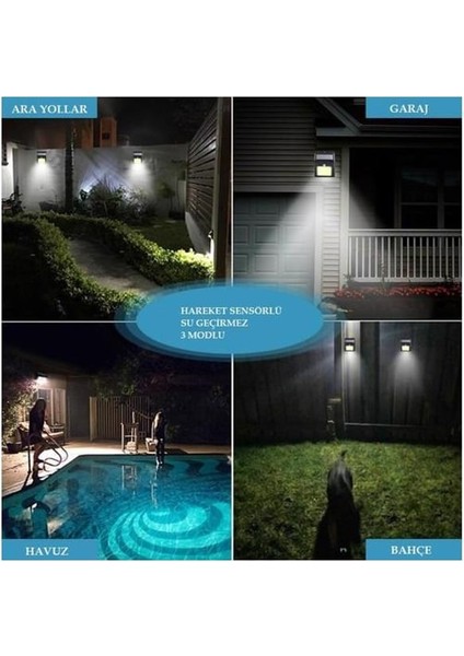 Güneş Enerjili Hareket Sensörlü 20 LED Solar Enerji Su Geçirmez Duvar Lambası fırsatları