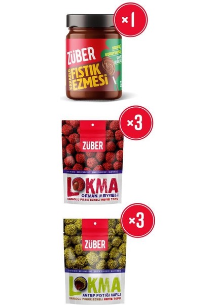 Avantaj Paketi (Kakaolu Fıstık Ezmesi 315 G Orman Meyveli Lokma ve Antep Fıstıklı Lokma 96 gr x 6 Adet)