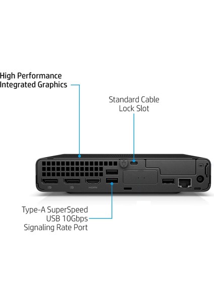 Elite Mini 800 G9 Intel Core I7 14700 64GB Ddr5 4tb SSD Freedos Intel UHD Grafik Mini Masaüstü Bilgisayar 622X5ETF24 + Zetta Flash Bellek