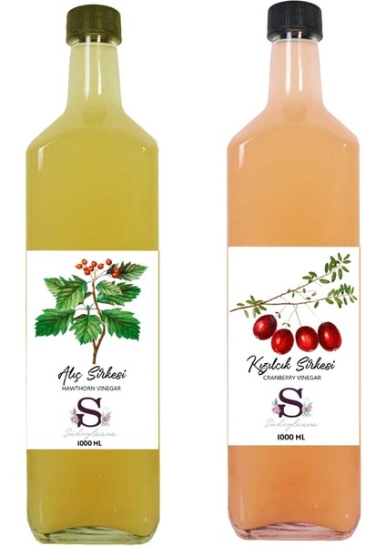 Doğal Alıç Sirkesi 1000 ml - Doğal Kızılcık Sirkesi 1000 ml