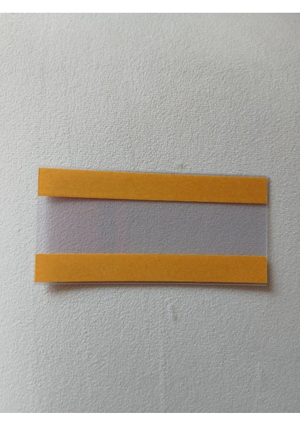50 Adet Pvc 2 Bantlı Raf Önü Etiketliği, Şeffaf Çift Taraflı BANTLI,5X10 cm